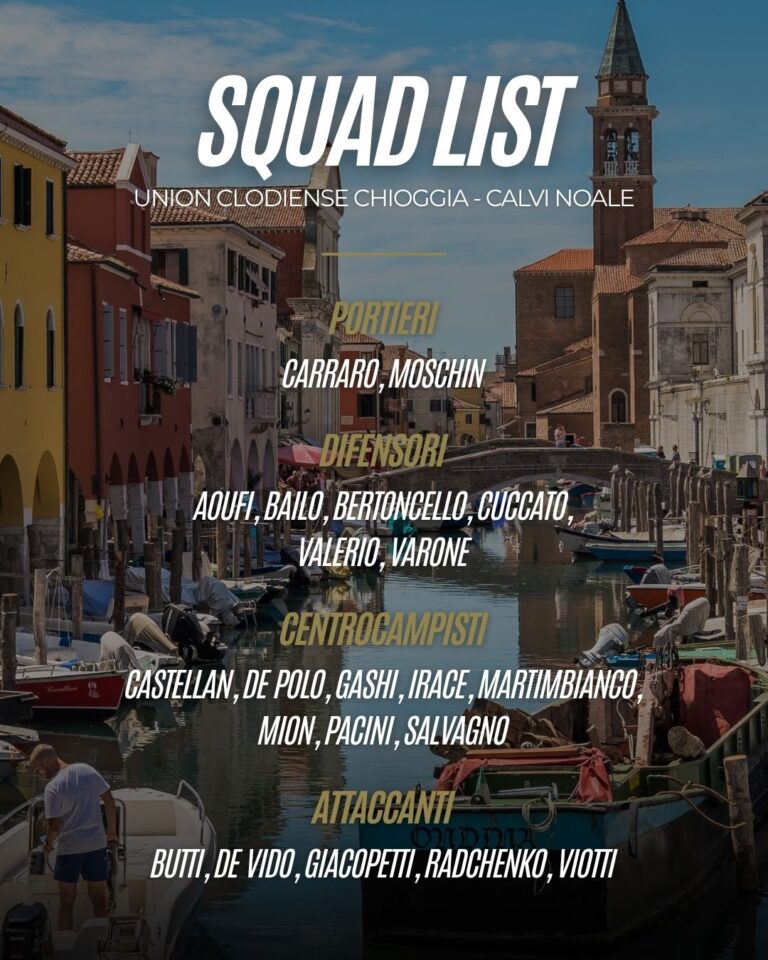 Squad List | Union Clodiense Chioggia – Calvi Noale (Day 8)
